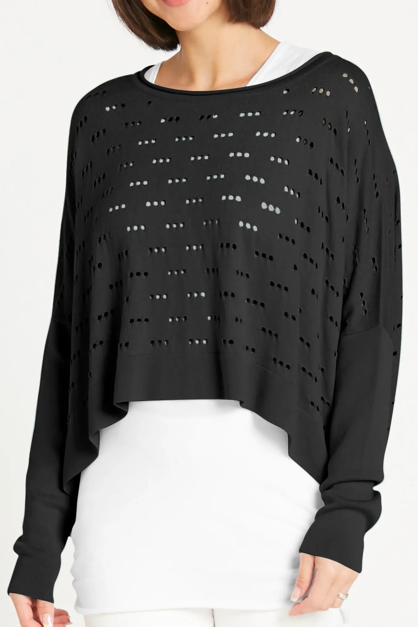 Planet. Pima Cotton 3 Hole Punch Boatneck Sweater