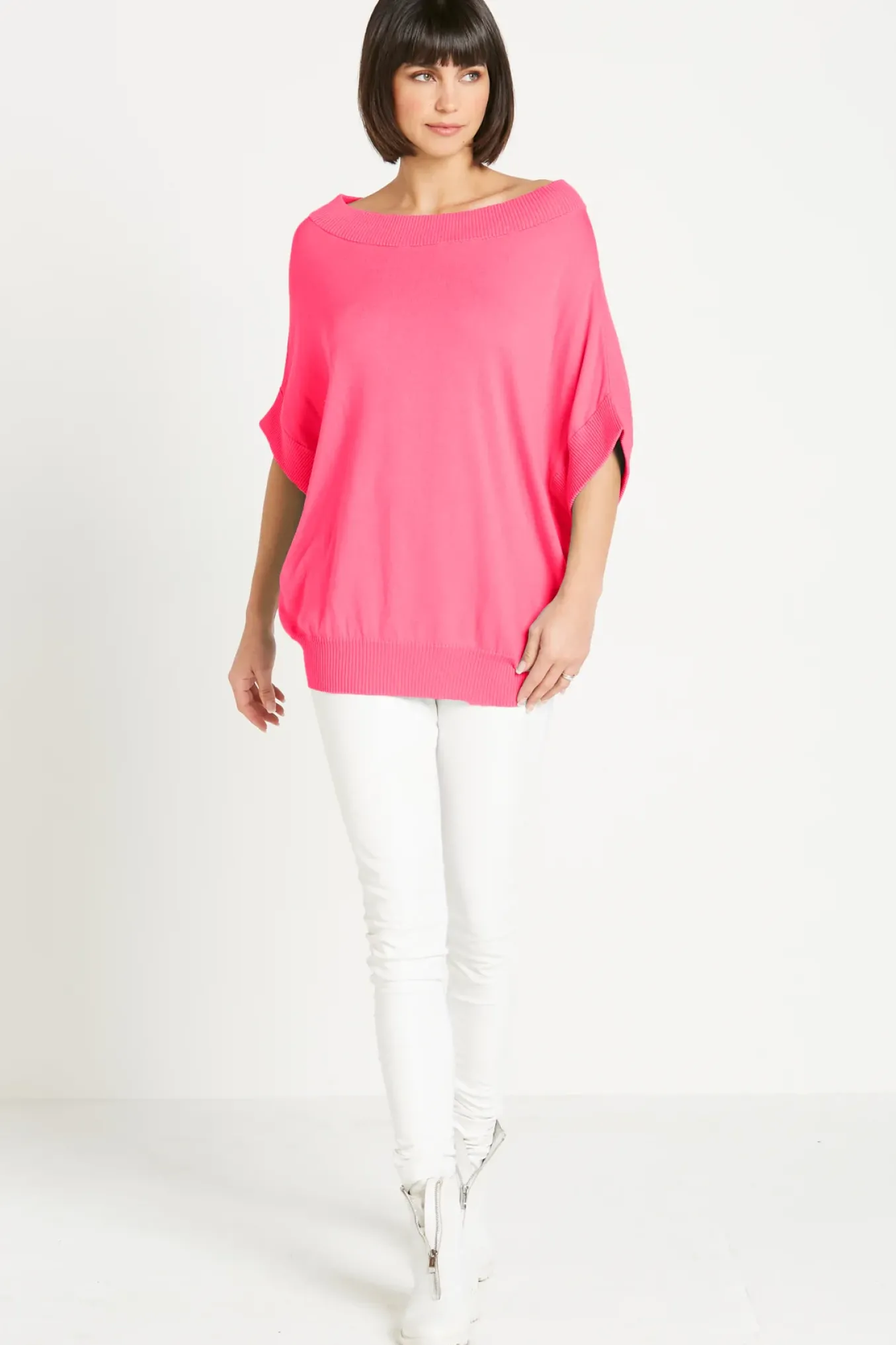 Planet. One Size Pima Cotton Summer Knit Boatneck Sweater.