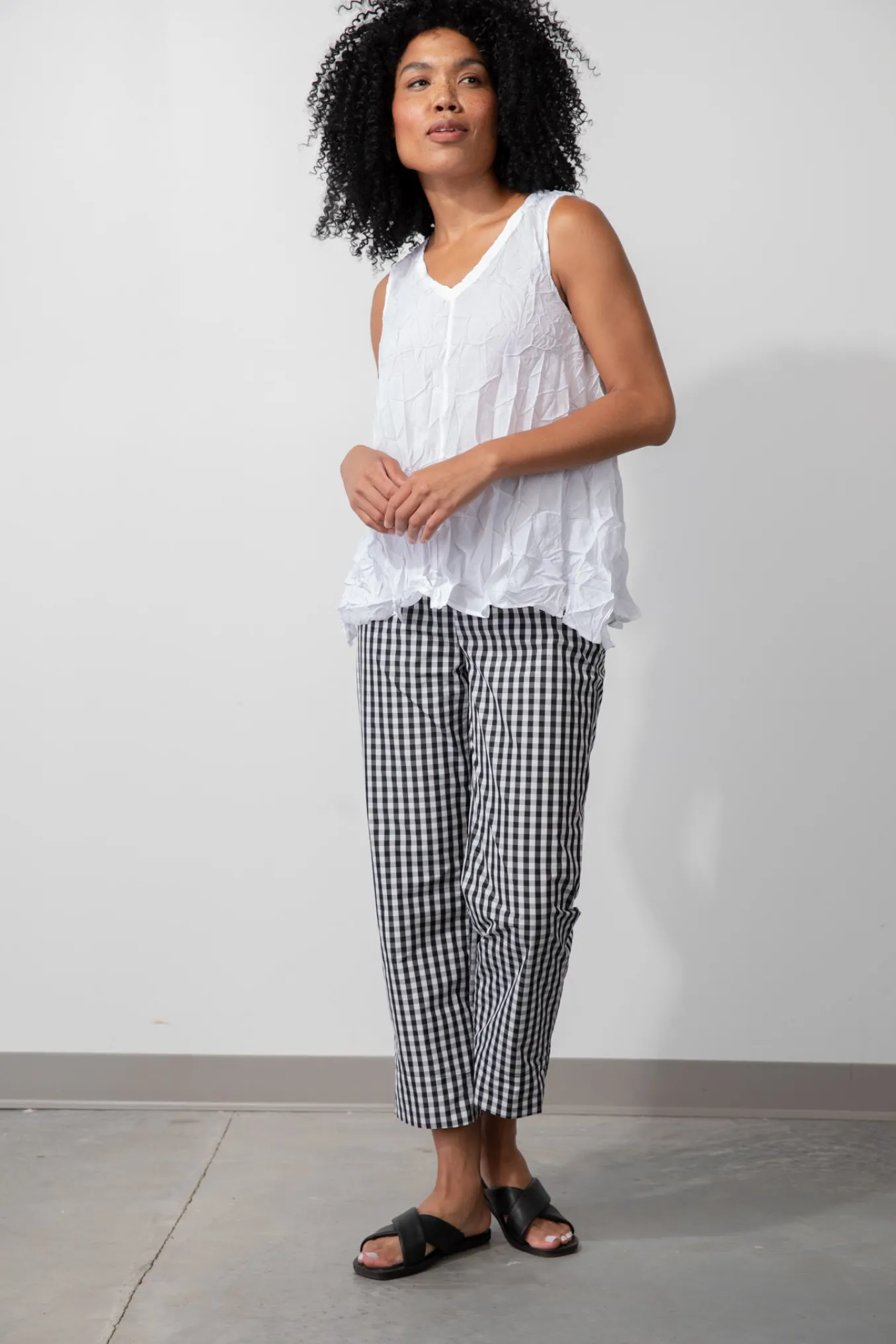 Liv. By Habitat. Crimped Crepe De Chine Solid Bias Tank.