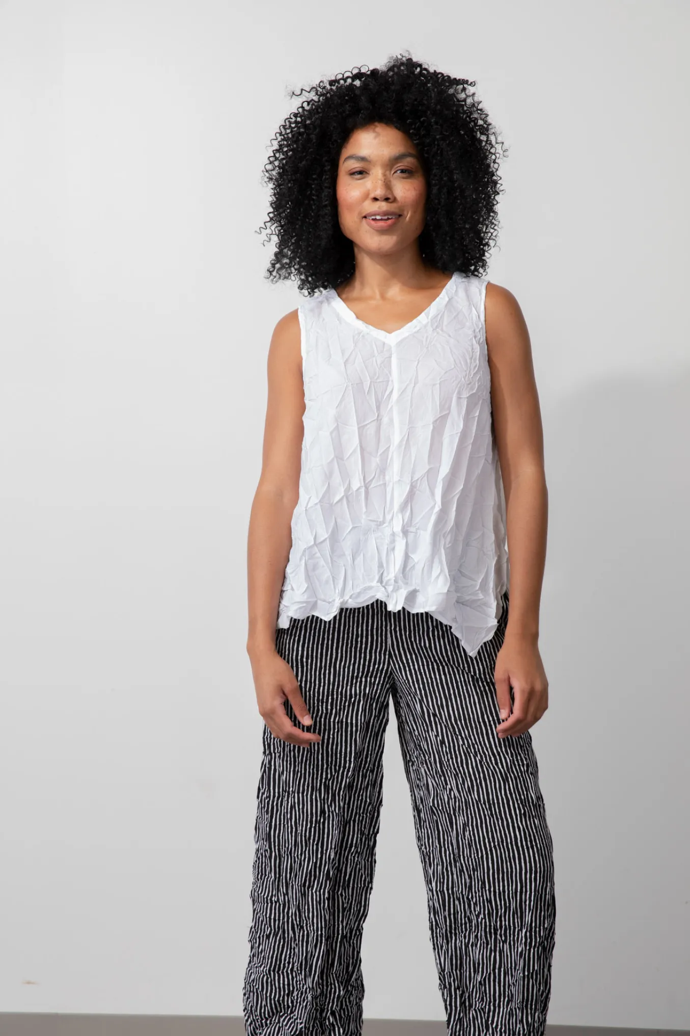 Liv. By Habitat. Crimped Crepe De Chine Solid Bias Tank.