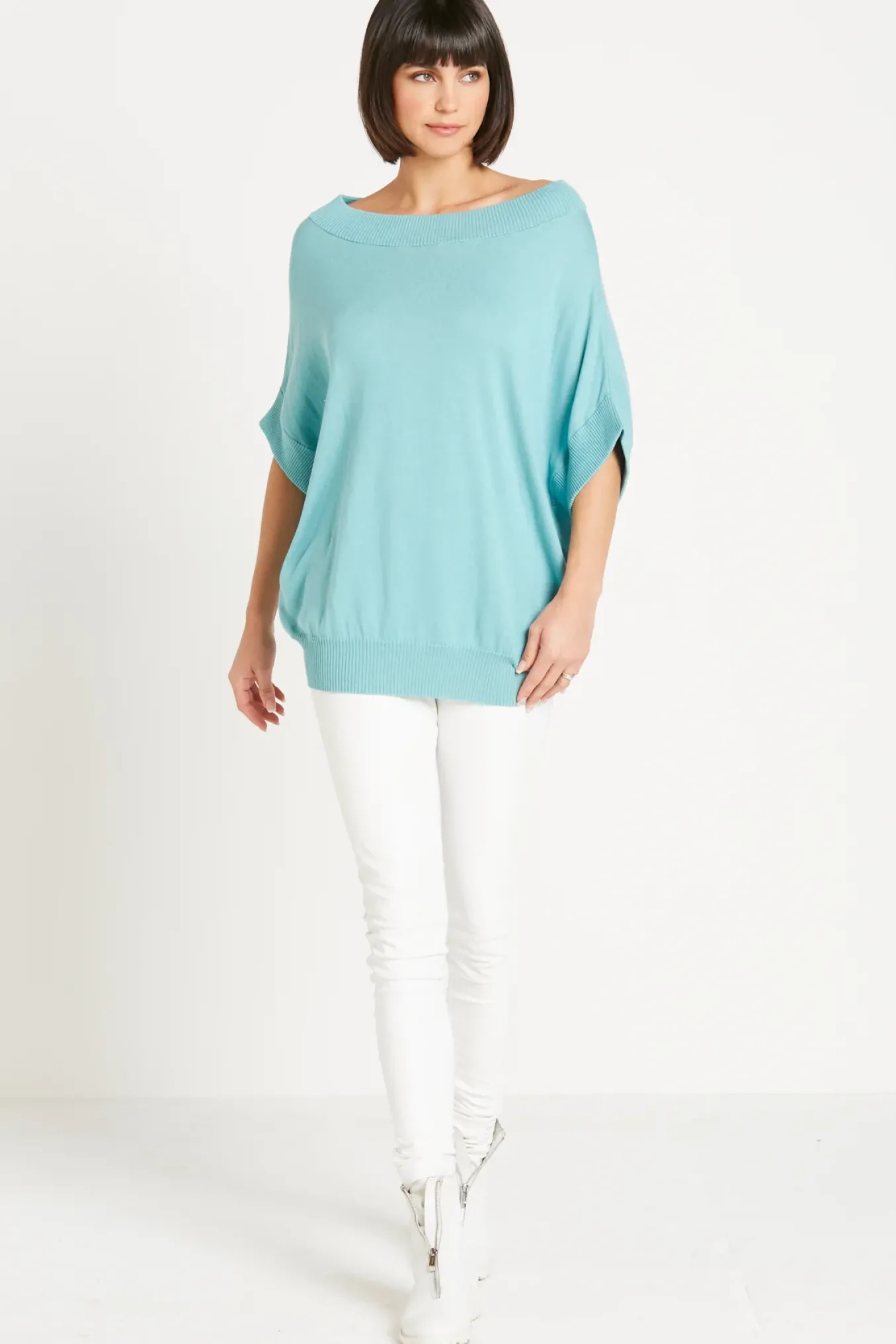 Planet. Pima Cotton Summer Knit Boatneck Sweater.