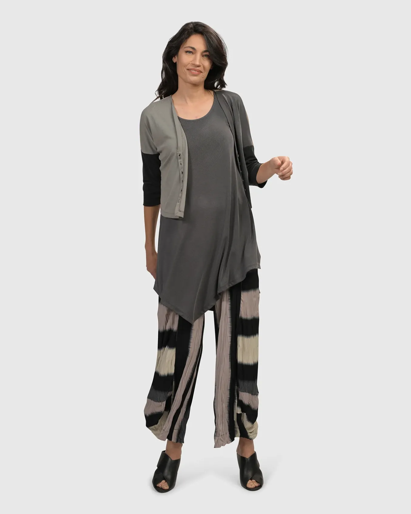 Alembika. Jess Crinkle Punto Pant In Stripe.