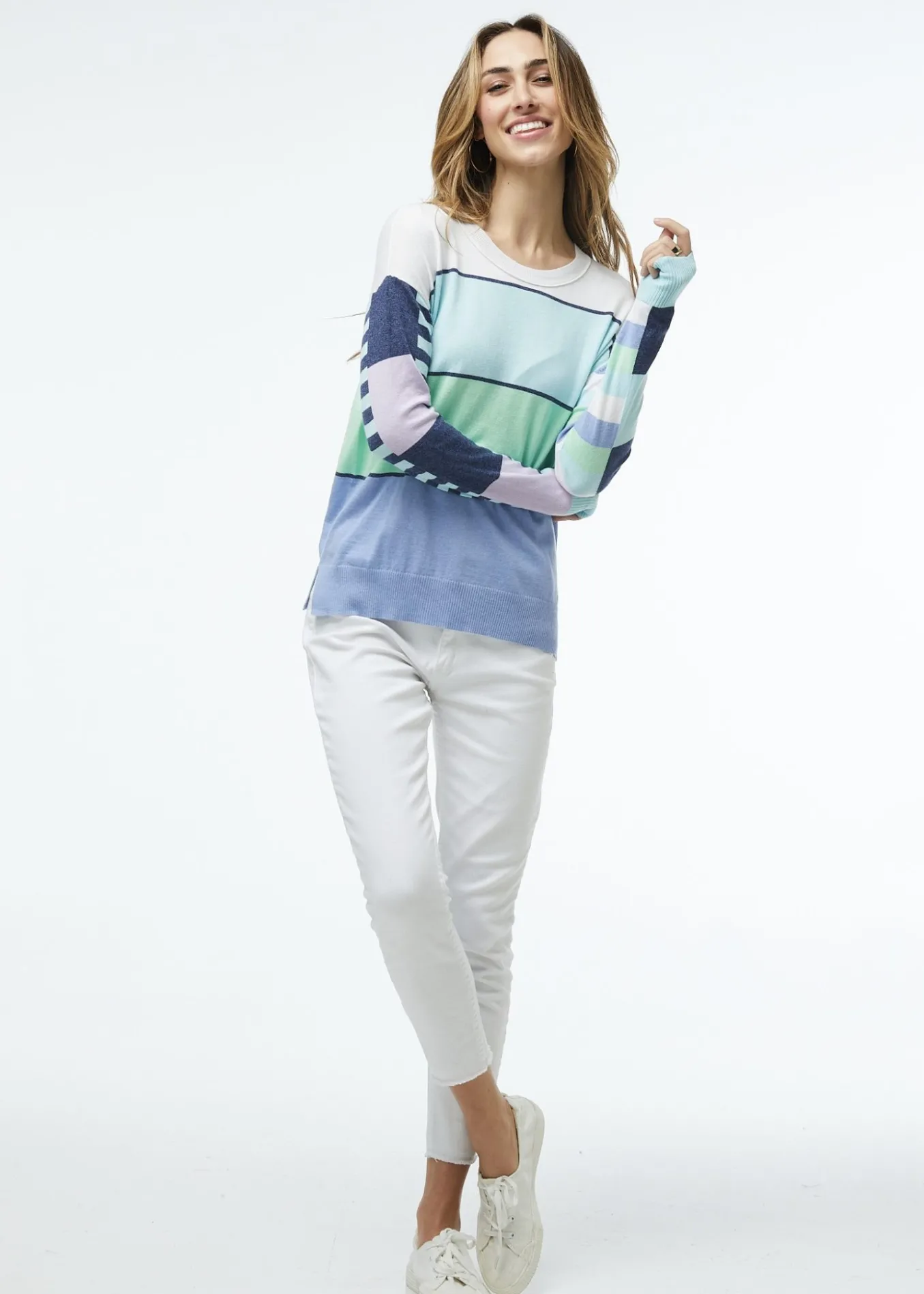 Zaket & Plover. Multi Stripe Sweater.