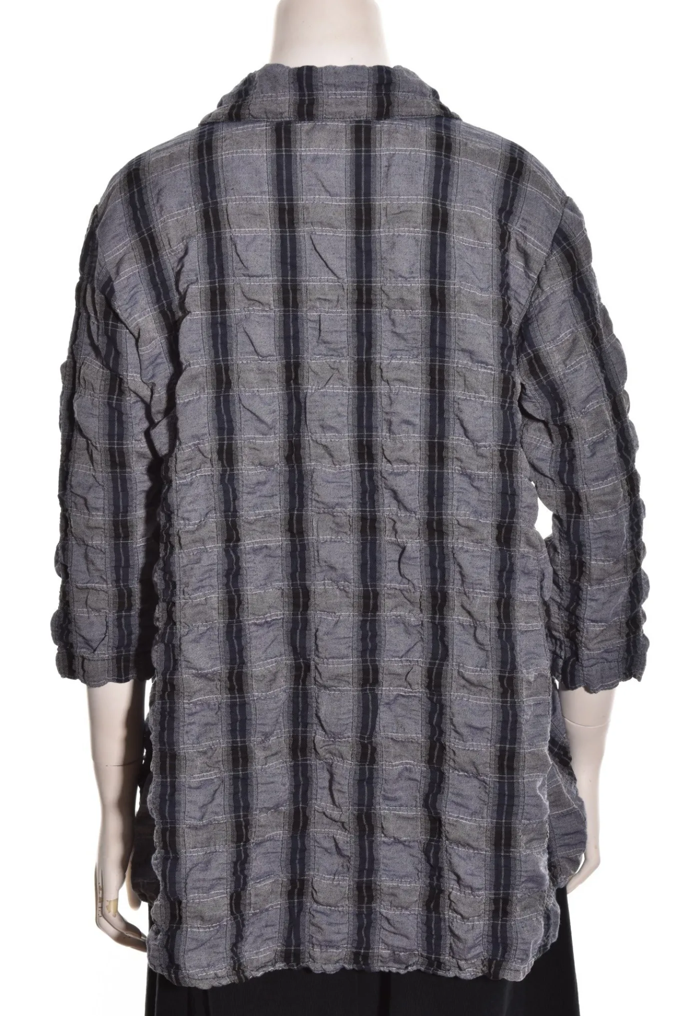 Cut Loose. Hi-Low Shirt In Crinkled Plaid.