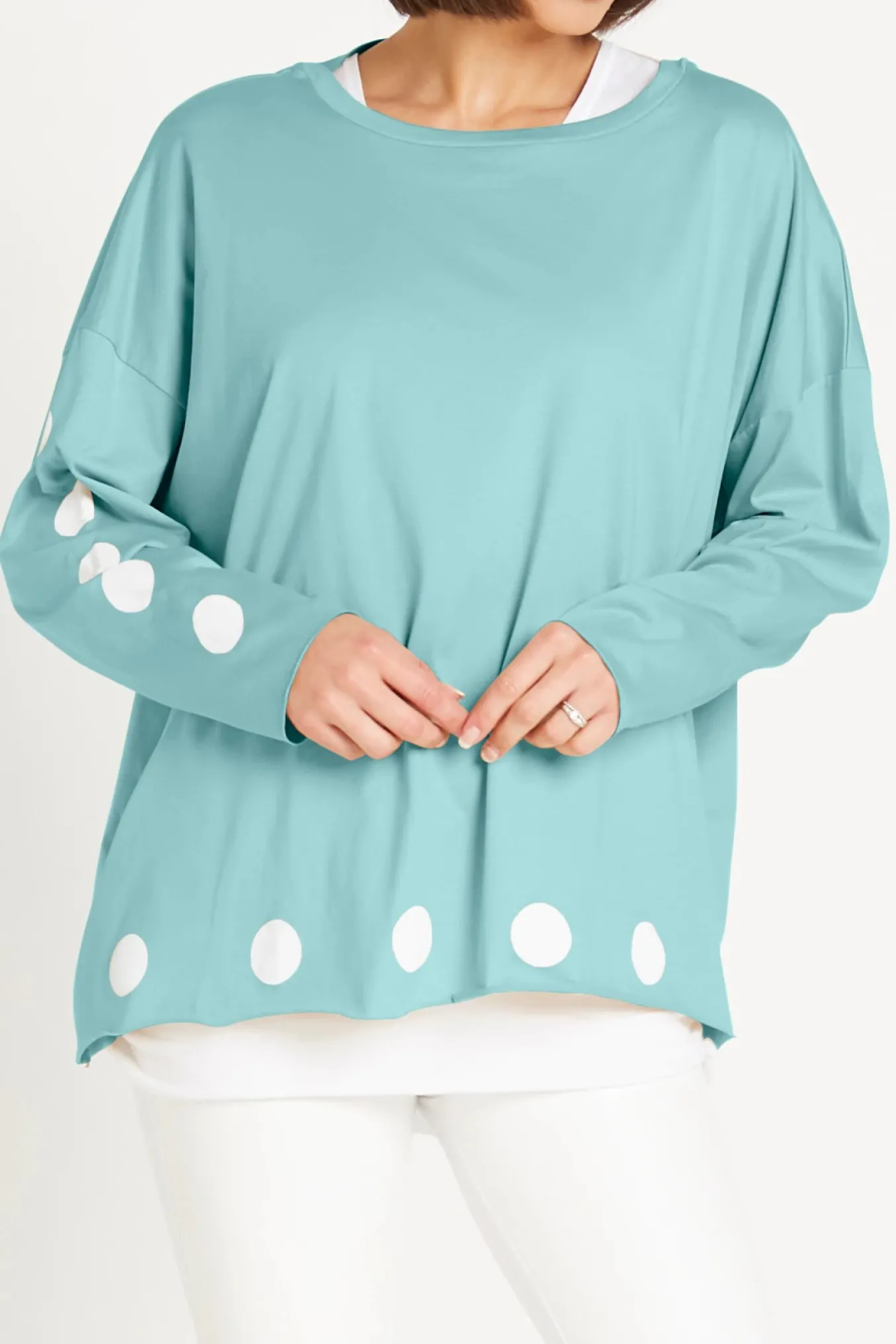 Planet. One Size Polka Dot Boxy Tee.